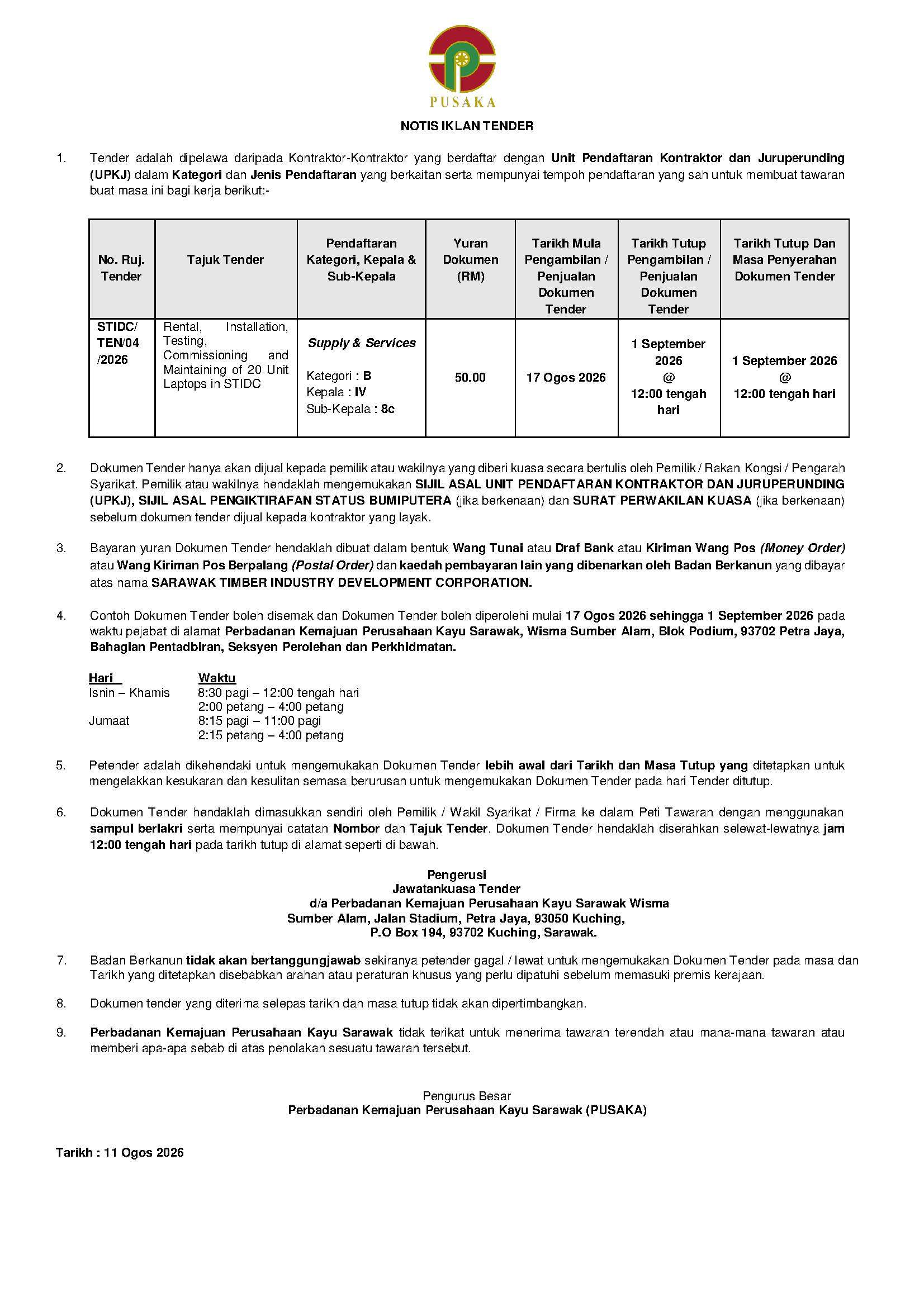 Notis Sebut Harga